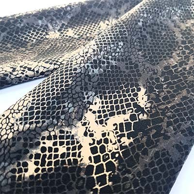 Hoofdband Viscose Microfiber Vegan Leather Snakeprint Black Naturel